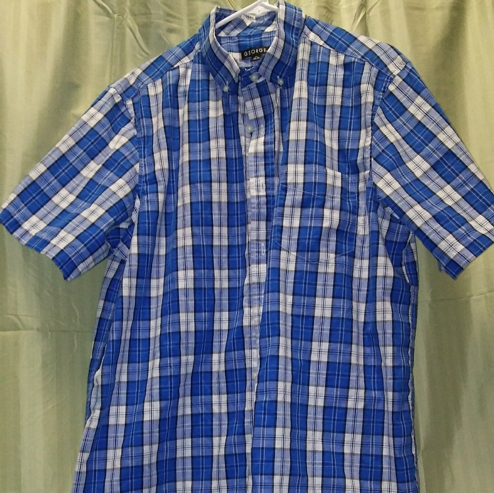 Blue plaid shirt
